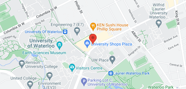 map of 21 -  160 University Avenue W